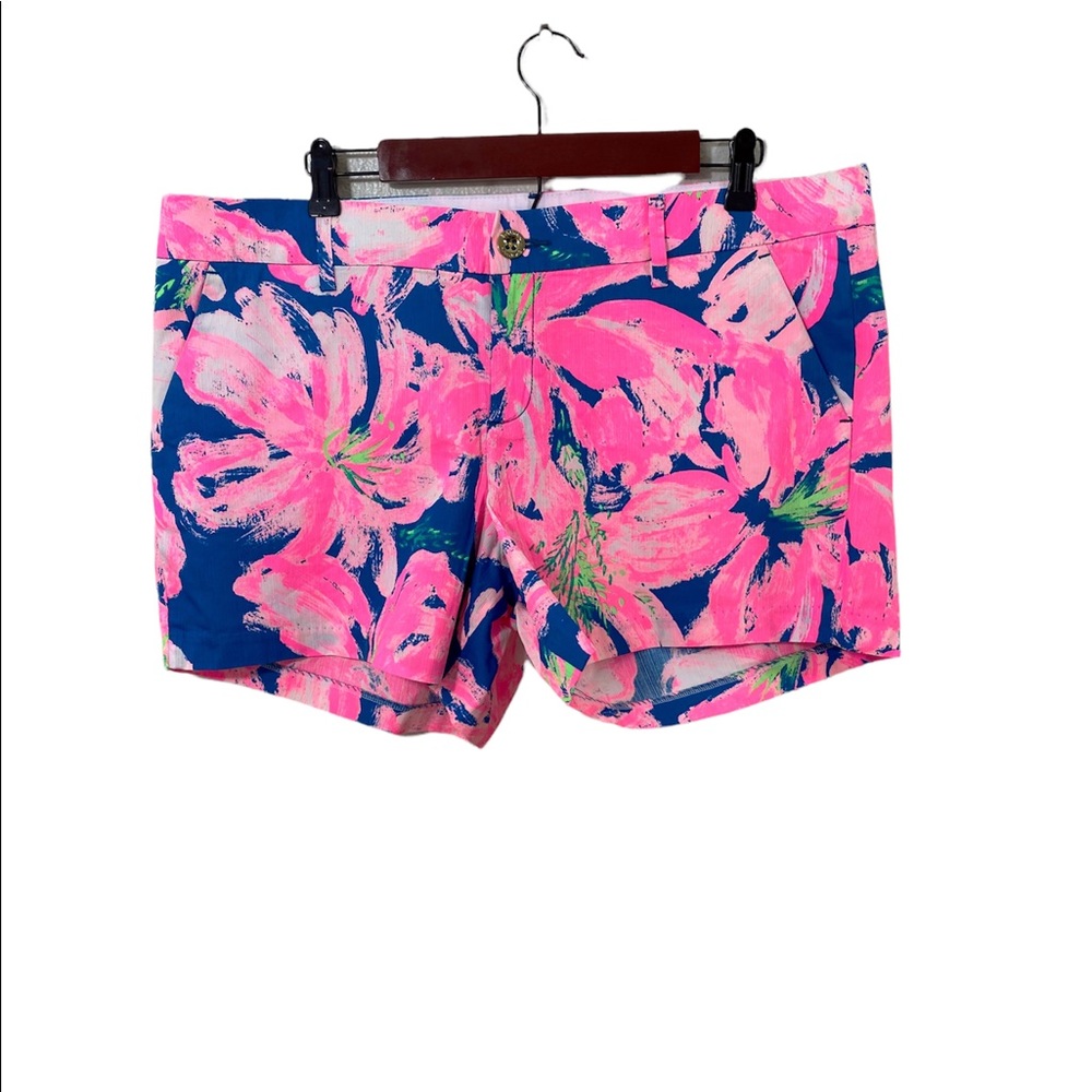 Lilly Pulitzer Callahan Shorts Sz 16 Pans Garden Tidal Wave